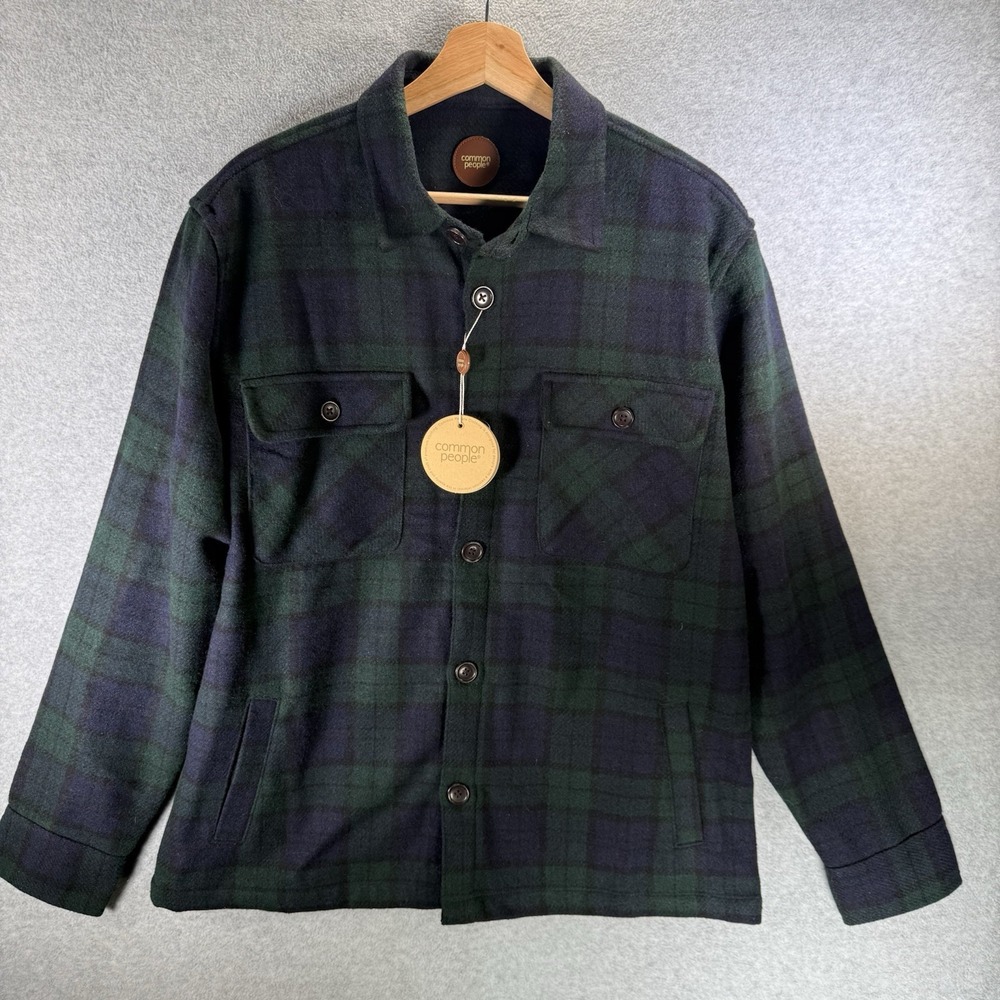 Common People Wellington 4 Pocket Medium Shirt Jacket Shacket Blackwatch Plaid‎
